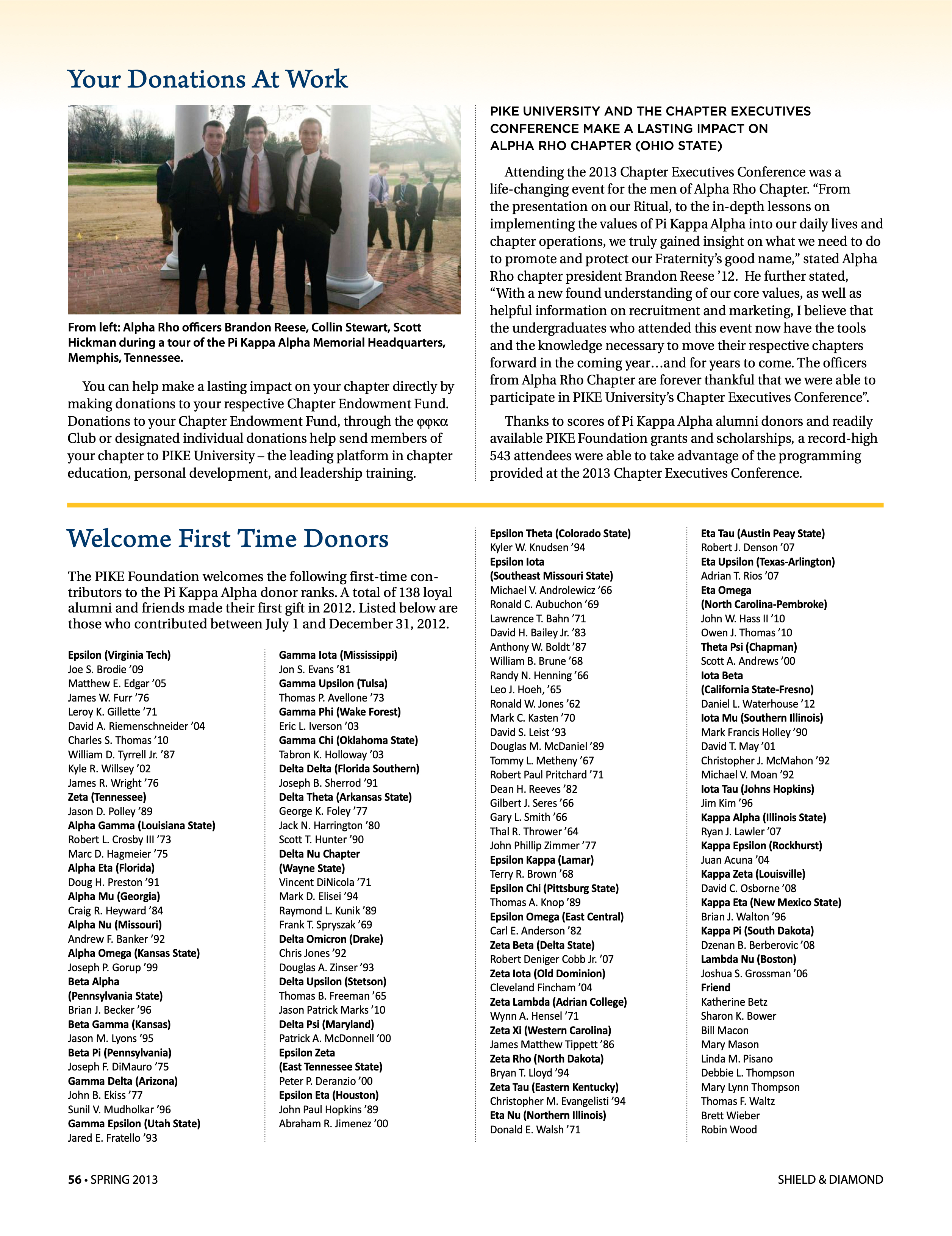 Welcome First Time Donors